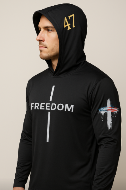Black Freedom Dri-fit Hooded Pull Over