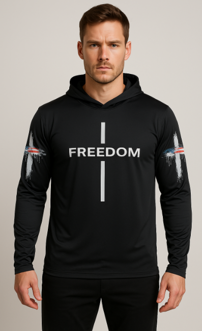 Black Freedom Dri-fit Hooded Pull Over