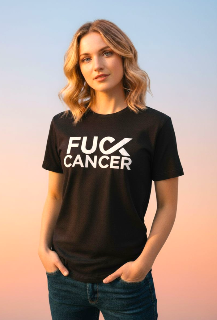 F*ck Cancer Black Cotton T Shirt