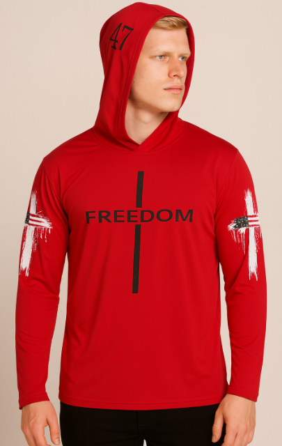 Red Freedom Dri-fit Hooded Pull Over